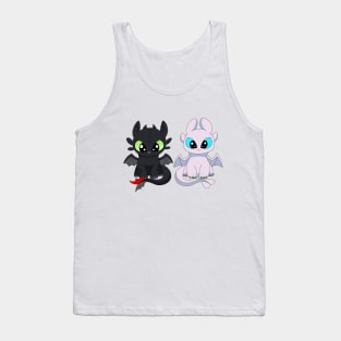 Dragon furies, toothless and light fury, kawaii dragons, how to train dragon Tank Top